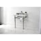 Kingston Brass 30 Carrara Marble Console Sink with Stainless Steel Legs, Marble WhitePolished Nickel LMS30MSQ6 - alternate 5